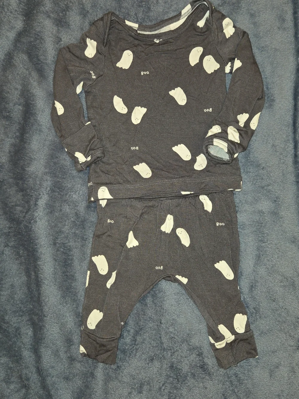 Carter's Grey Ghost Print Long-Sleeve Pajama Set